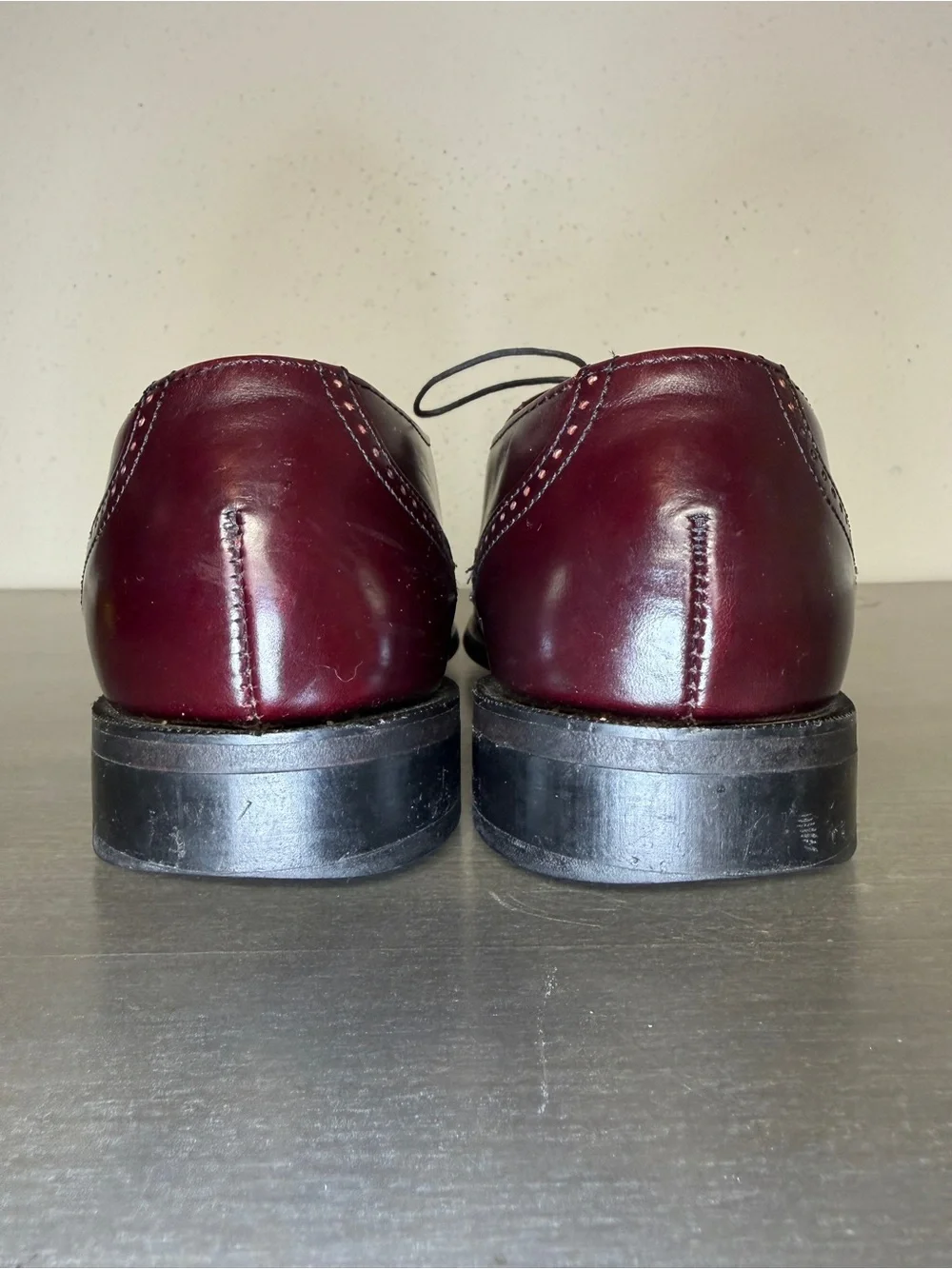 Vintage Dexter Burgundy Leather Cap Toe Oxfords Dress Shoes 8.5 M Oxford Vintage Dexter Burgundy Leather Cap Toe Oxfords Dress Shoes  main image 3
